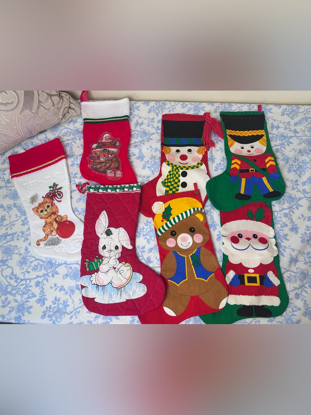 Lot of 7 Vintage Christmas Stockings